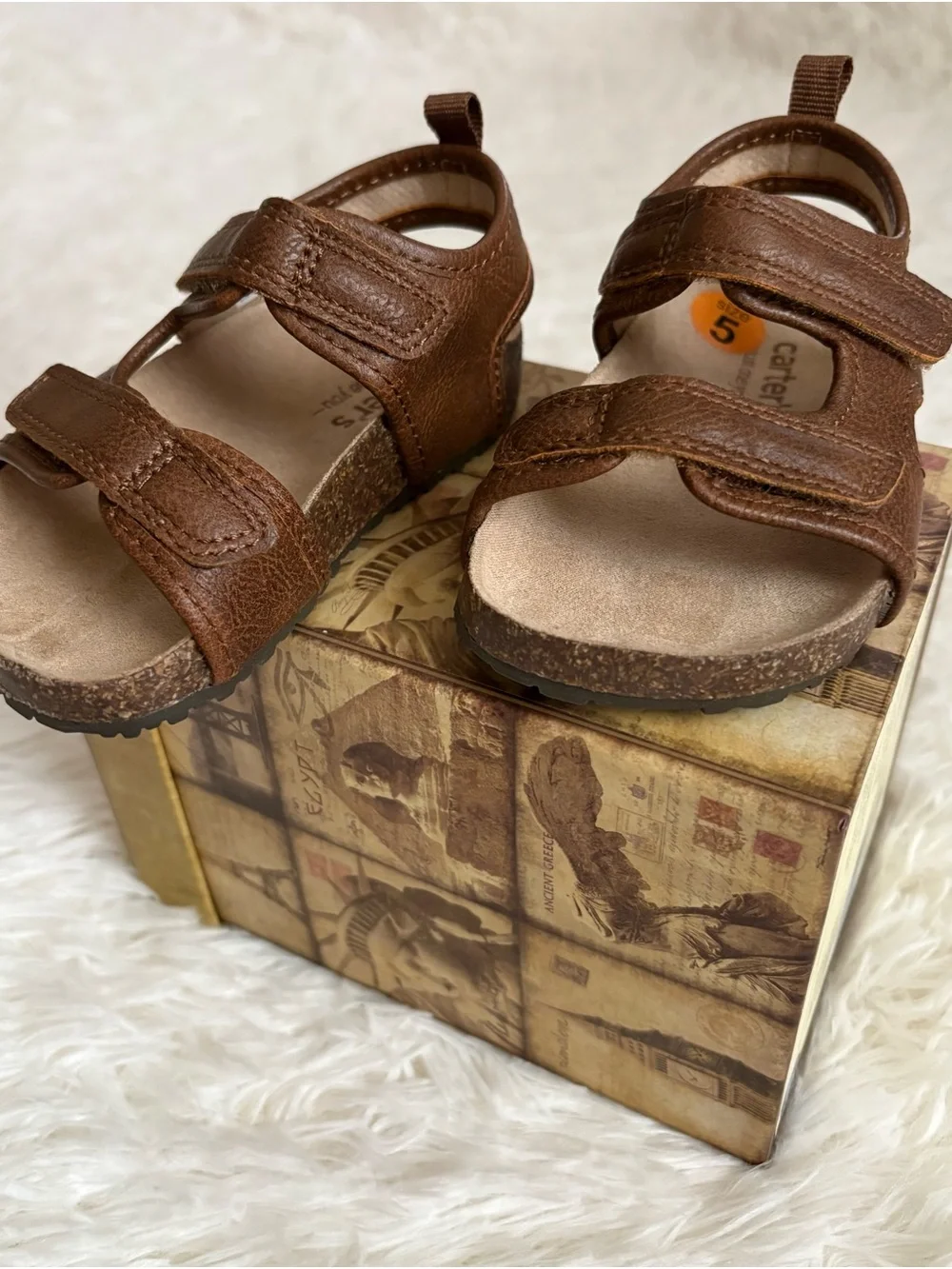 Carter's Brown Toddler Adjustable Strap Sandals